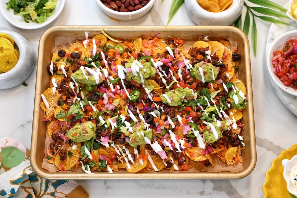 Loaded Plantain Nachos - Banana Chips Masala Nachos